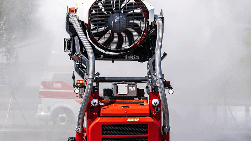 Firefighting robot TAF35 – Firefighting with water mist