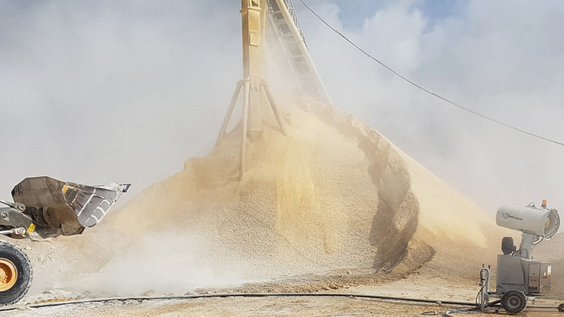 Dust Suppression with V7 – dust control with water mist